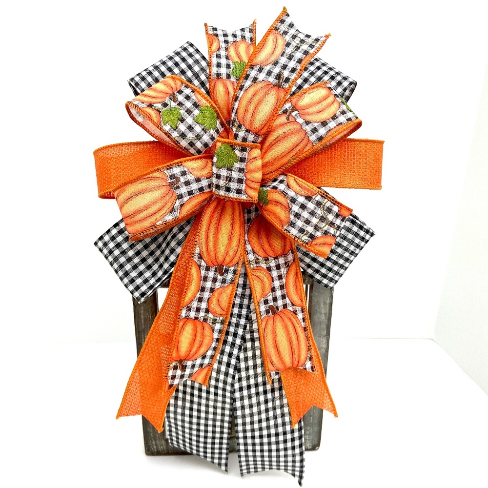 💥💥SOLD OUT💥💥Fall Farmhouse Pumpkin Wreath Bow